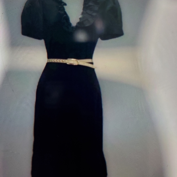 Bebe NWOT Puff Sleeve Ruffle Dress — (tag fell off). Never worn - Picture 9 of 11